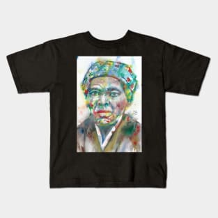 HARRIET TUBMAN watercolor portrait.1 Kids T-Shirt